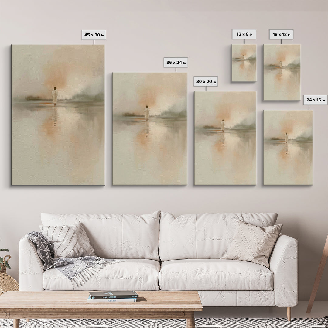 Sacred Dawn - Framed Canvas Print - Christian Wall Art - Christian Art Canvas - Jesus Painting - Subtle Christian Art