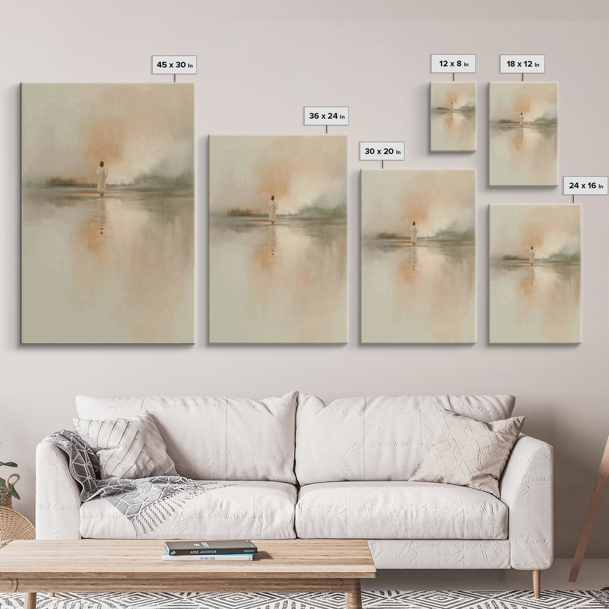 Sacred Dawn - Framed Canvas Print - Christian Wall Art - Christian Art Canvas - Jesus Painting - Subtle Christian Art