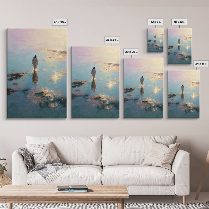 Waters Of Promise - Framed Canvas Print - Christian Art Canvas - Christian Wall Art - Jesus Painting - Modern Christian Painting