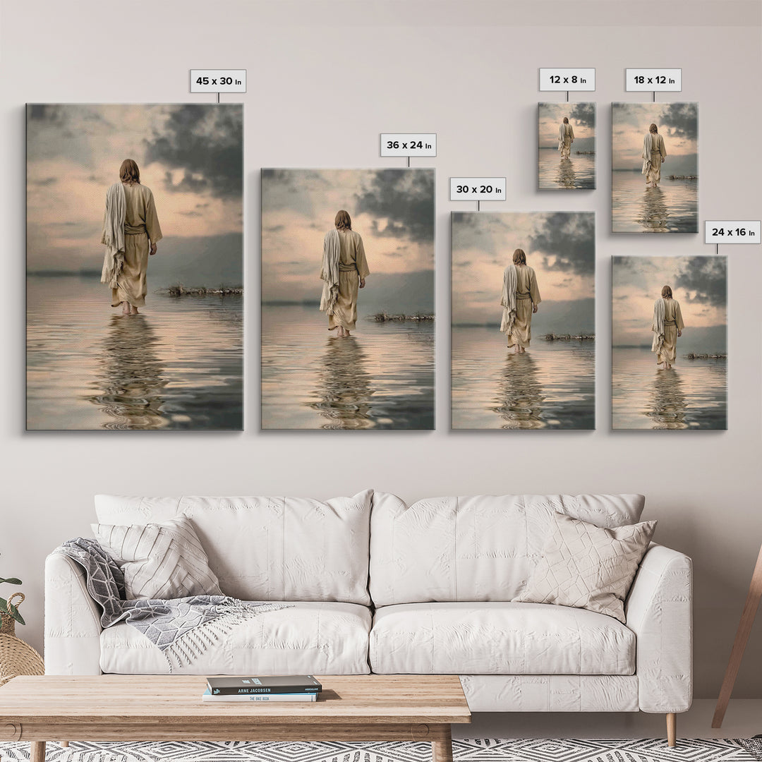 Evening Grace | Framed Canvas Print | Jesus Painting | Christian Art Canvas | Christian Wall Art | Moody Christian Art