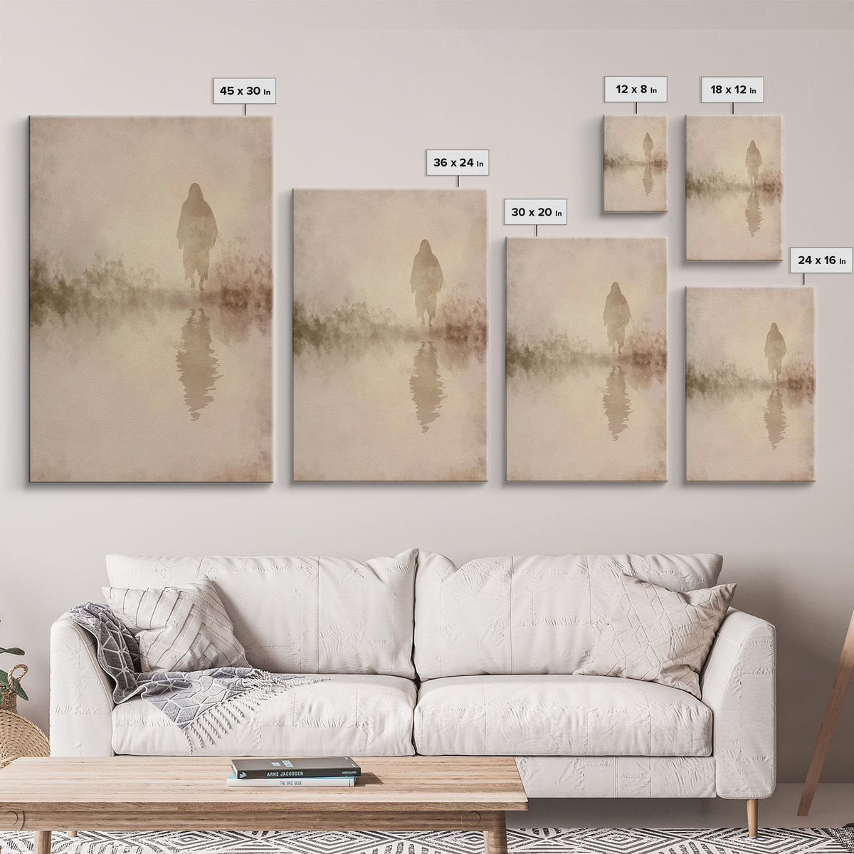 Silent Messiah , Framed Canvas Print, Christian Wall Art, Christian Art Canvas, Jesus Painting, Vintage Christian Art
