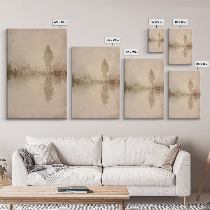 Silent Messiah , Framed Canvas Print, Christian Wall Art, Christian Art Canvas, Jesus Painting, Vintage Christian Art