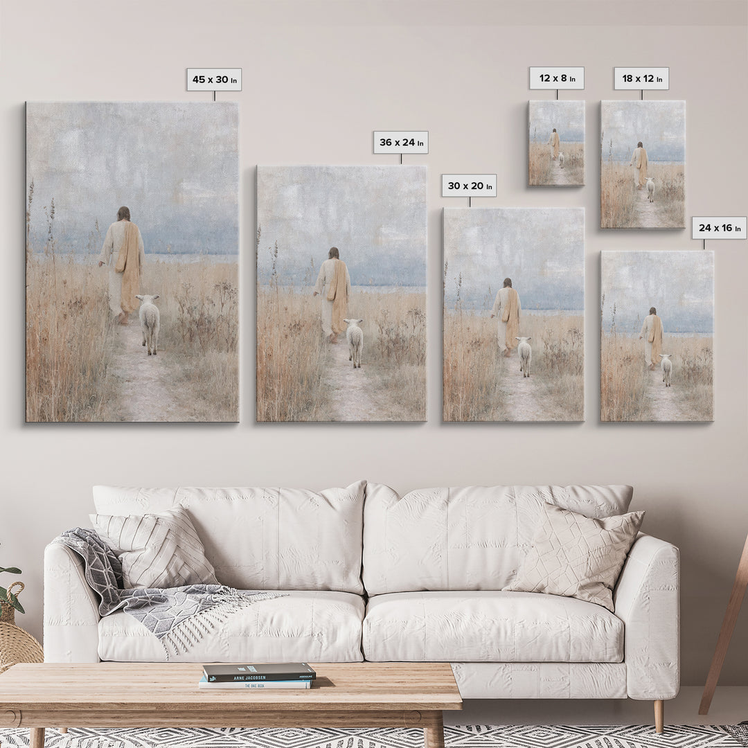 Shepherd’s Walk | Framed Canvas Print | Christian Art Canvas | Christian Wall Art | Christian Painting | Christian Gift Ideas