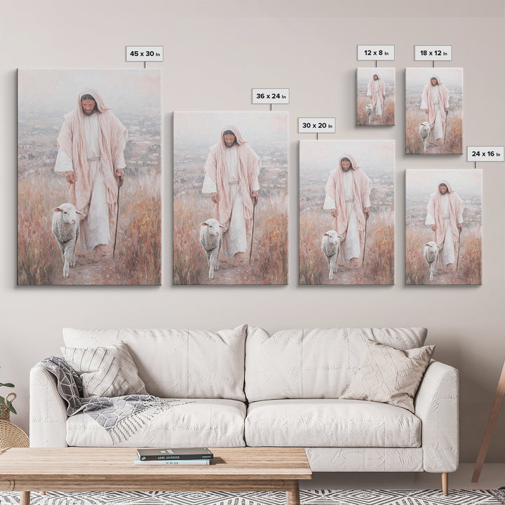 Fields Of Grace – Framed Canvas Print – Christian Wall Art – Christian Art Canvas – Jesus Painting – Modern Christian Art – Christmas Art