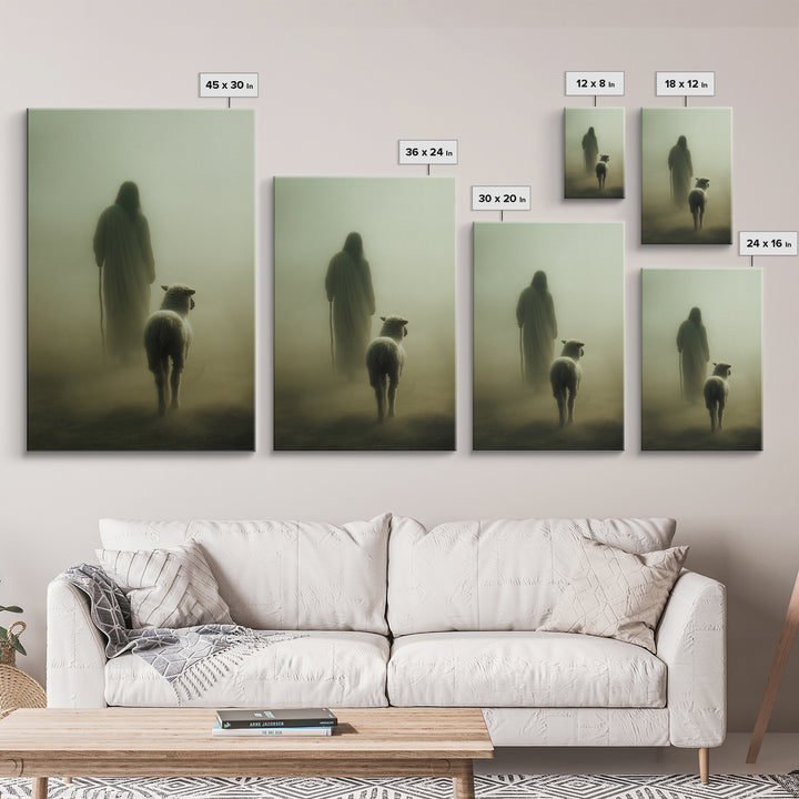 Hushed Journey – Framed Canvas Print – Christian Wall Art – Moody Christian Art – Jesus Painting – Christian Art Canvas – Christmas Art