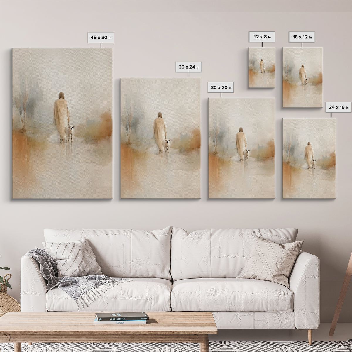 Gentle Promise – Framed Canvas Print – Christian Art Canvas – Minimalist Christian Art – Christian Wall Art – Jesus Painting – Christian Gi
