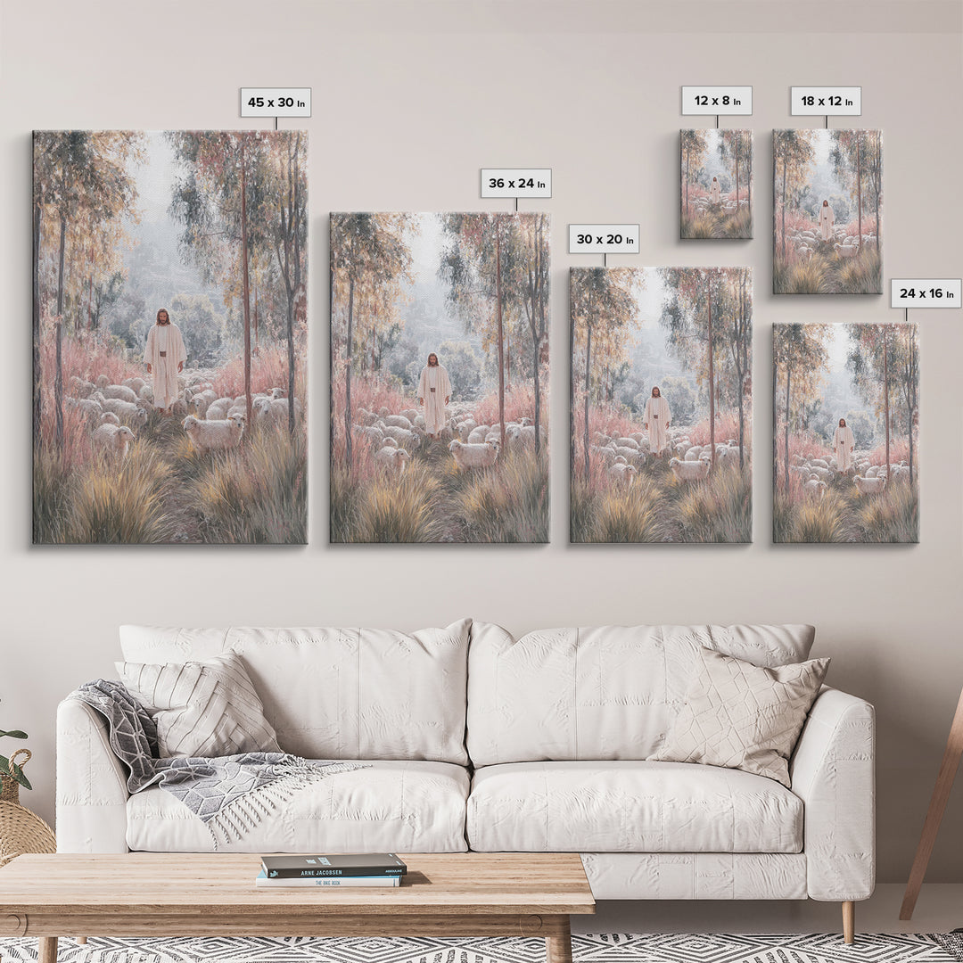 Radiant Shepherd – Framed Canvas Print – Christian Art Canvas – Christian Wall Art – Jesus Painting – Modern Christian Art – Christian Chri