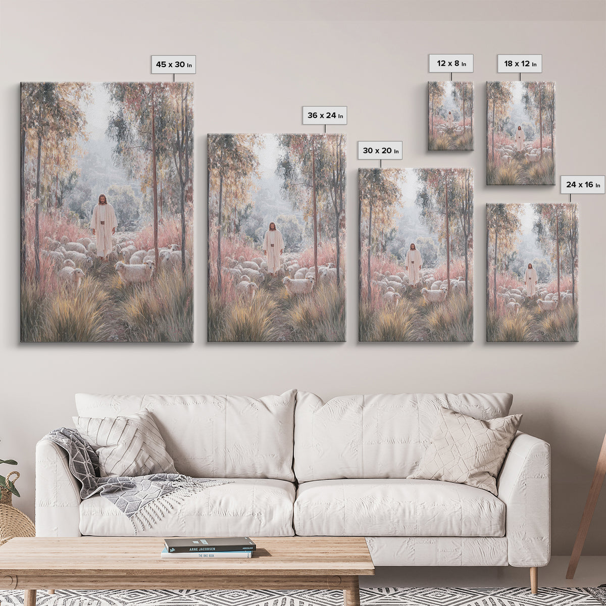Radiant Shepherd – Framed Canvas Print – Christian Art Canvas – Christian Wall Art – Jesus Painting – Modern Christian Art – Christian Chri
