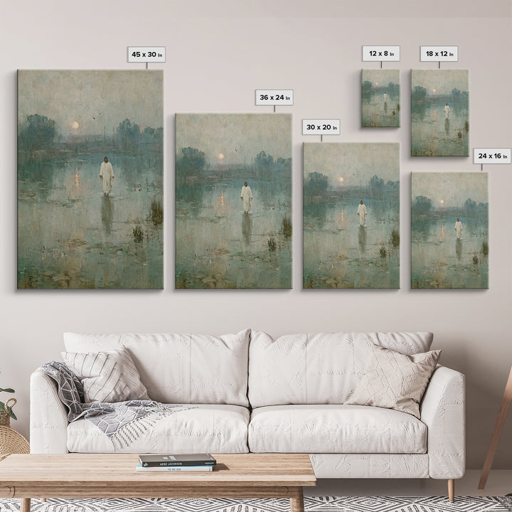 Calm Waters Glory | Framed Canvas Print | Christian Art Painting | Jesus Painting | Modern Christian Art | Christian Wall Art | Christian G