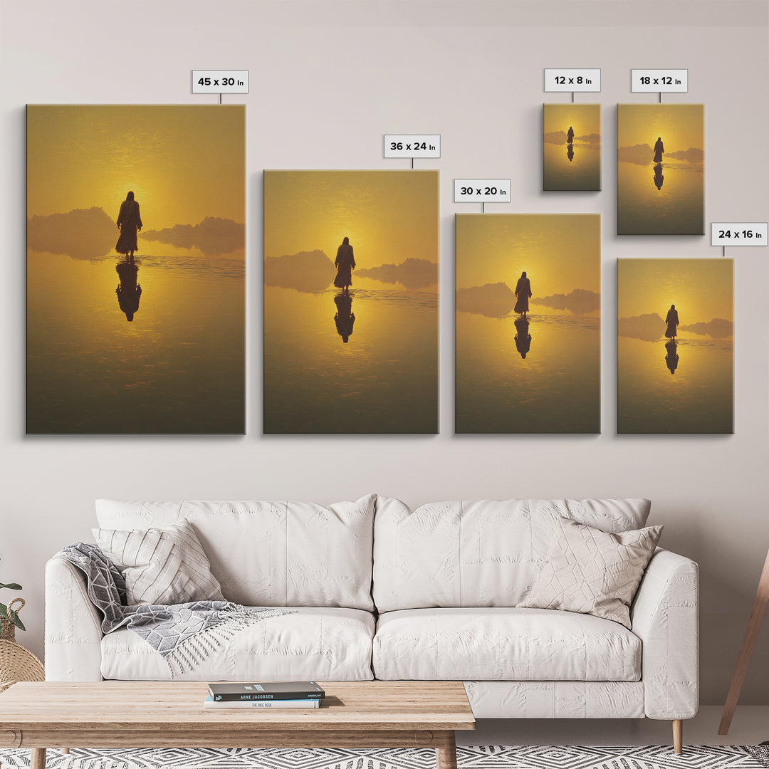 Golden Promise, Framed Canvas Print, Christian Art Canvas, Jesus Painting, Large Christian Art, Christian Wall Art, Christian Christmas Art