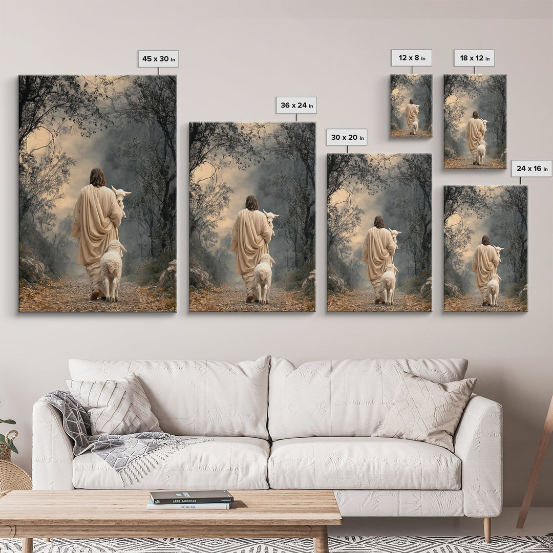 Lamb Of Peace – Framed Canvas Print – Christian Art Print – Jesus Painting – Christian Wall Art – Christian Art Gift – Modern Christian Art