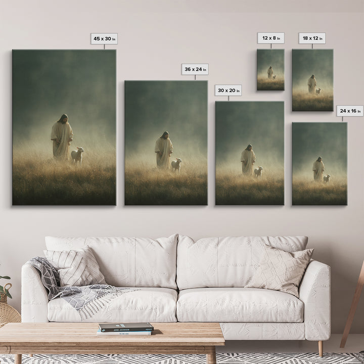 Sacred Meadow Path | Framed Canvas Print | Christian Art Painting | Jesus Wall Art | Christian Art Canvas | Christian Christmas Decor | Chr