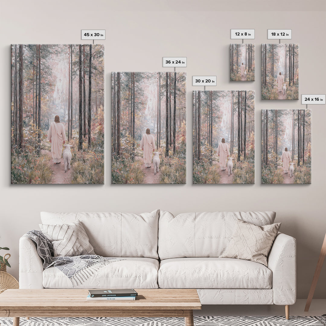 Forest Of Grace, Framed Canvas Print, Christian Wall Art, Christian Art Canvas, Jesus Painting, Subtle Christian Paintings, Christian Gift