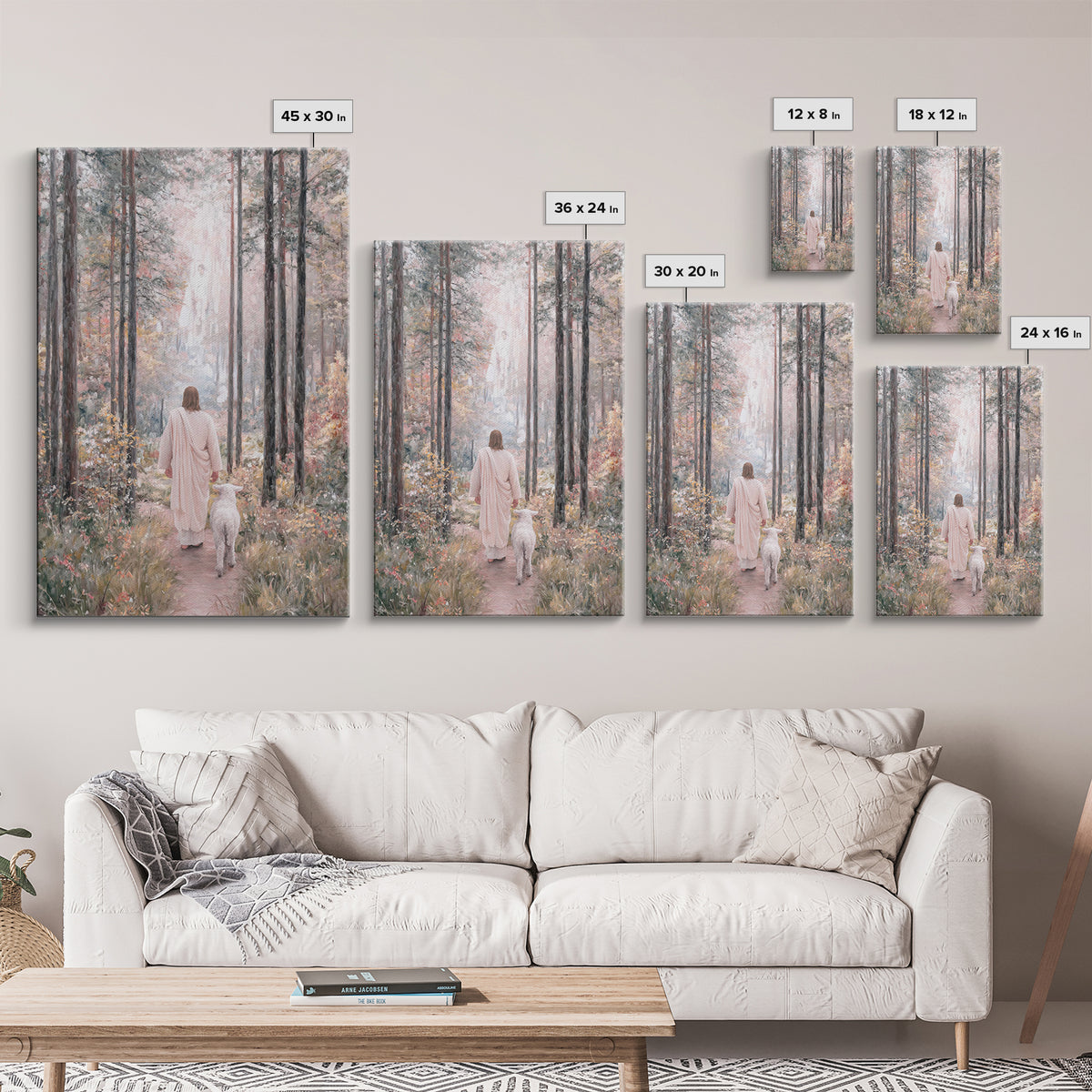 Forest Of Grace, Framed Canvas Print, Christian Wall Art, Christian Art Canvas, Jesus Painting, Subtle Christian Paintings, Christian Gift