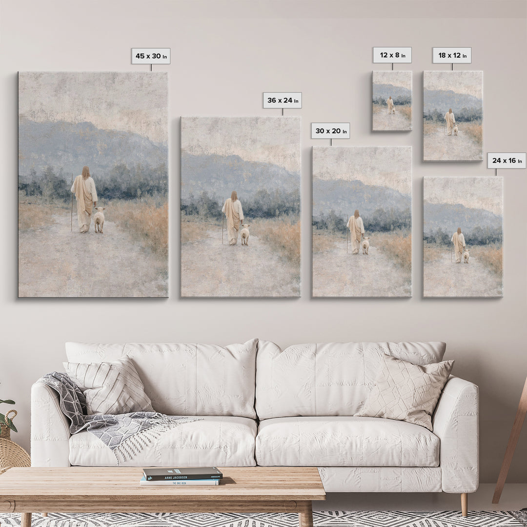Guided Journey – Framed Canvas Print – Christian Art Work – Jesus Canvas Art – Minimalist Christian Art – Christian Wall Art – Christian De