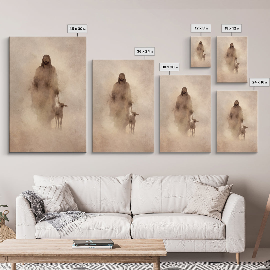 Holy Presence | Framed Canvas Print | Christian Art Canvas | Abstract Christian Art | Jesus Painting | Christian Wall Art | Christian Gift