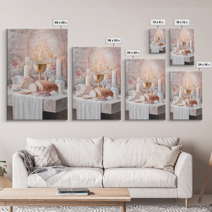 Candlelit Blessings | Framed Canvas Print | Christian Art Canvas | Christian Wall Art | Moody Christian Art | Christmas Art Prints