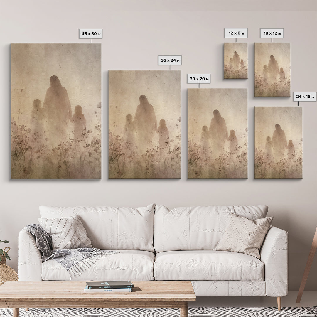 Heavenly Meadow Light, Framed Canvas Print, Christian Wall Art, Christian Art Canvas, Jesus Painting, Christian Christmas Art, Christian Ho