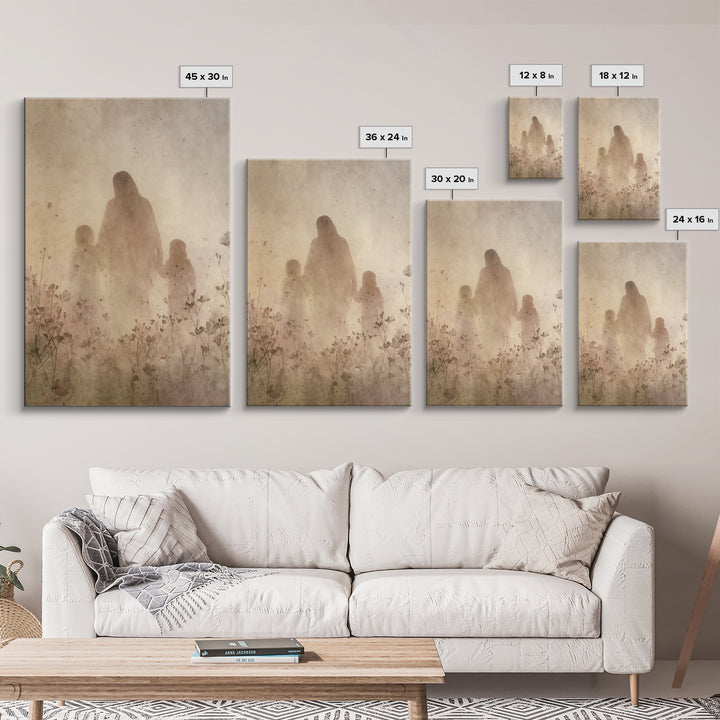 Heavenly Meadow Light, Framed Canvas Print, Christian Wall Art, Christian Art Canvas, Jesus Painting, Christian Christmas Art, Christian Ho