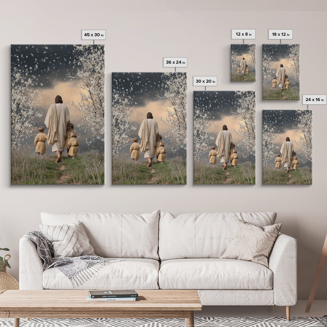 Blossom Sky Walk – Framed Canvas Print – Christian Wall Art – Christian Art Canvas – Jesus Painting – Christian Christmas Art – Christian D