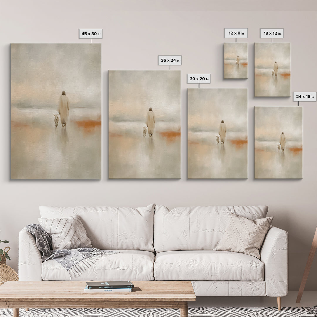 Still Waters Path | Framed Canvas Print | Christian Art Canvas | Christian Wall Art | Jesus Painting | Christian Art | Christian Christmas