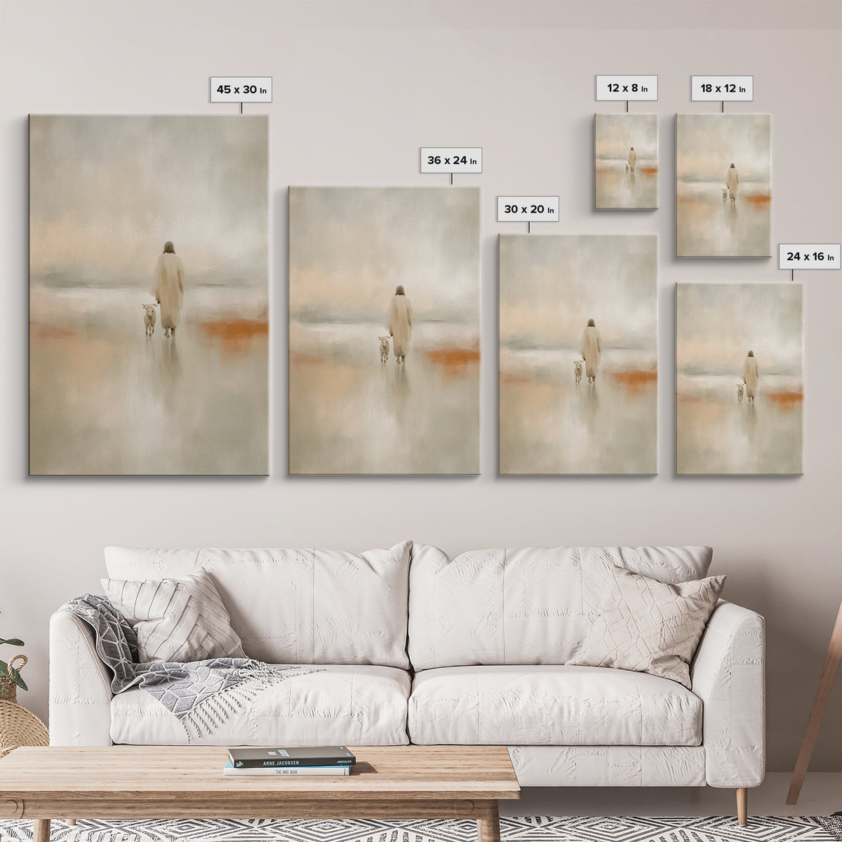 Still Waters Path | Framed Canvas Print | Christian Art Canvas | Christian Wall Art | Jesus Painting | Christian Art | Christian Christmas
