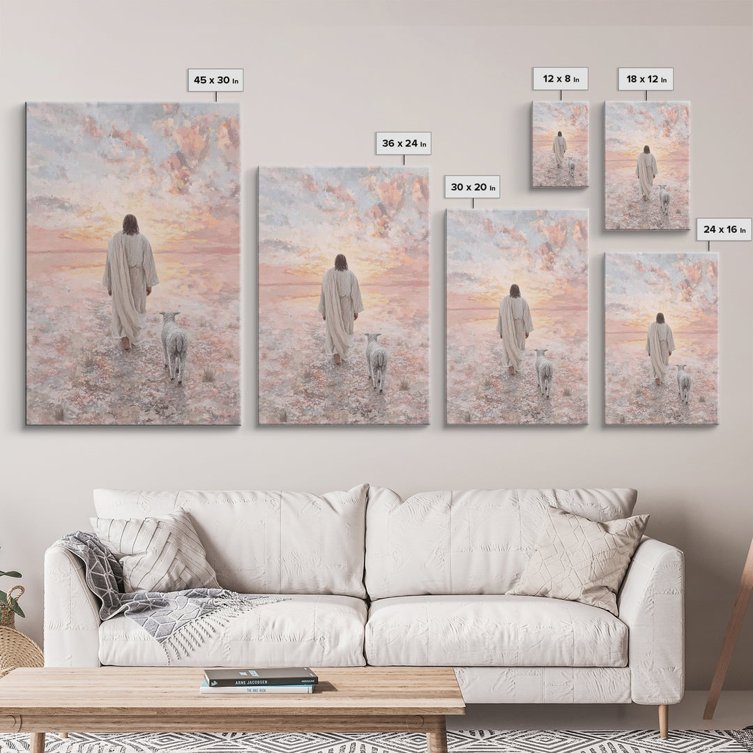 Desert Dawn Grace – Framed Canvas Print – Christian Art Canvas – Christian Art – Christian Wall Art – Jesus Painting – Christian Christmas