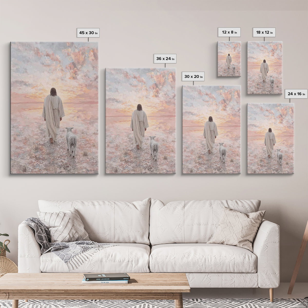 Desert Dawn Grace – Framed Canvas Print – Christian Art Canvas – Christian Art – Christian Wall Art – Jesus Painting – Christian Christmas