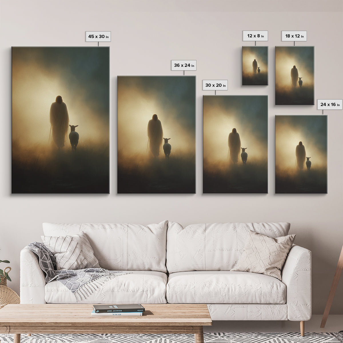 Heaven’s Lantern Glow, Framed Canvas Print, Christian Wall Art, Christian Art Canvas, Christian Art, Jesus Painting, Christian Christmas Ar