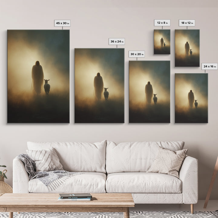 Heaven’s Lantern Glow, Framed Canvas Print, Christian Wall Art, Christian Art Canvas, Christian Art, Jesus Painting, Christian Christmas Ar