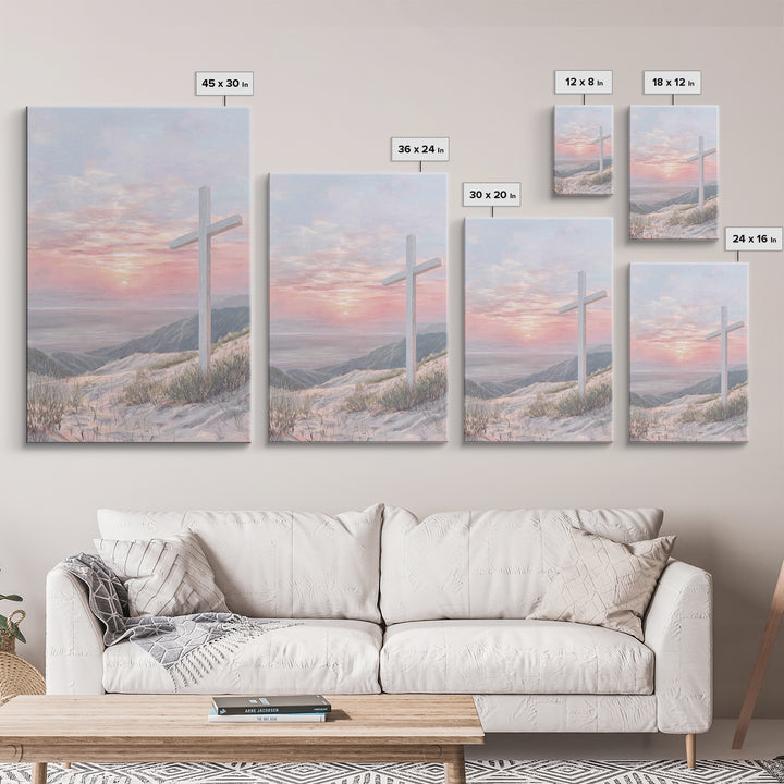 Dawn Of Redemption – Framed Canvas Print – Christian Wall Art – Christian Art Canvas – Modern Christian Painting – Christian Gift Ideas