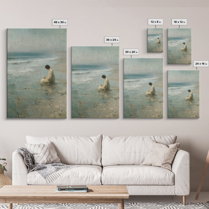 Silent Tide Prayer | Framed Canvas Print | Christian Wall Art | Christian Art Canvas | Christian Painting | Minimalist Christian Art | Chri