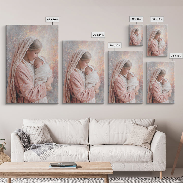 Motherly Devotion – Framed Canvas Print – Christian Wall Art – Mary And Jesus Painting – Christian Art Canvas – Christian Gift – Christmas