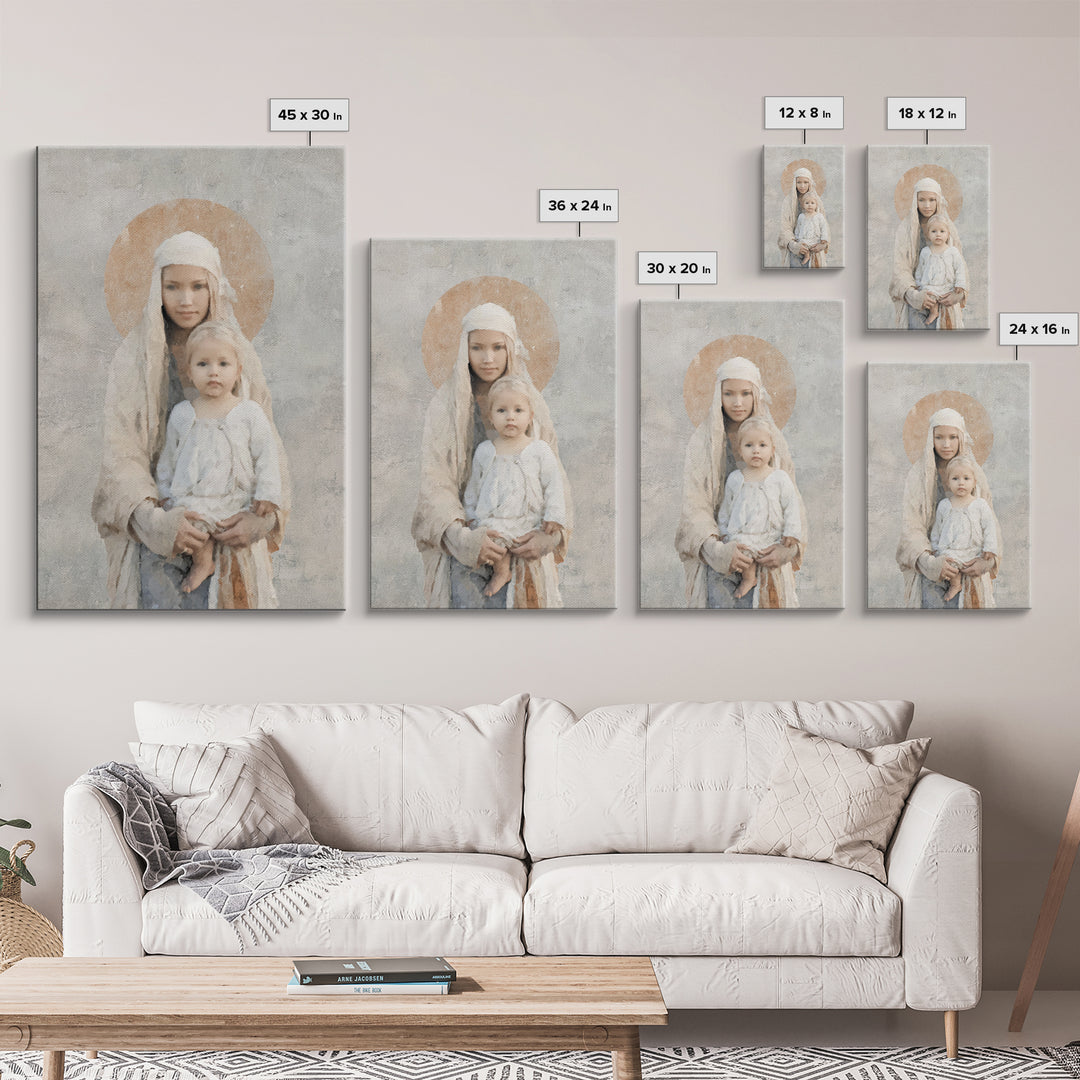 Holy Silhouette, Framed Canvas Print, Christian Wall Art, Christian Art Canvas, Christian Painting, Christian Gift Ideas, Christmas Art