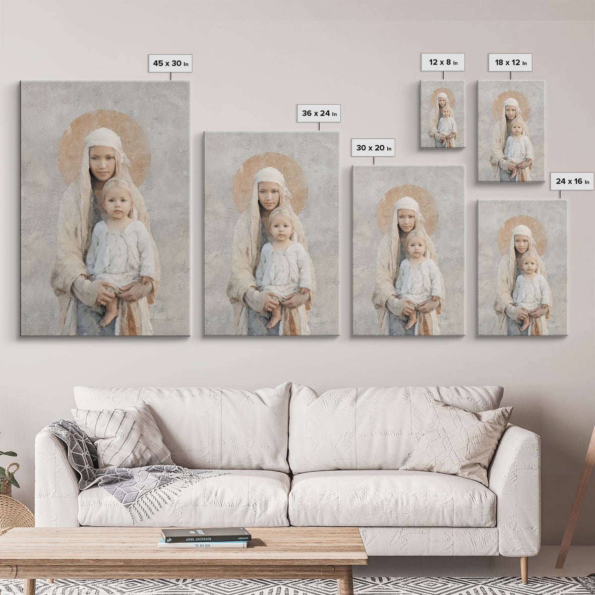 Holy Silhouette, Framed Canvas Print, Christian Wall Art, Christian Art Canvas, Christian Painting, Christian Gift Ideas, Christmas Art