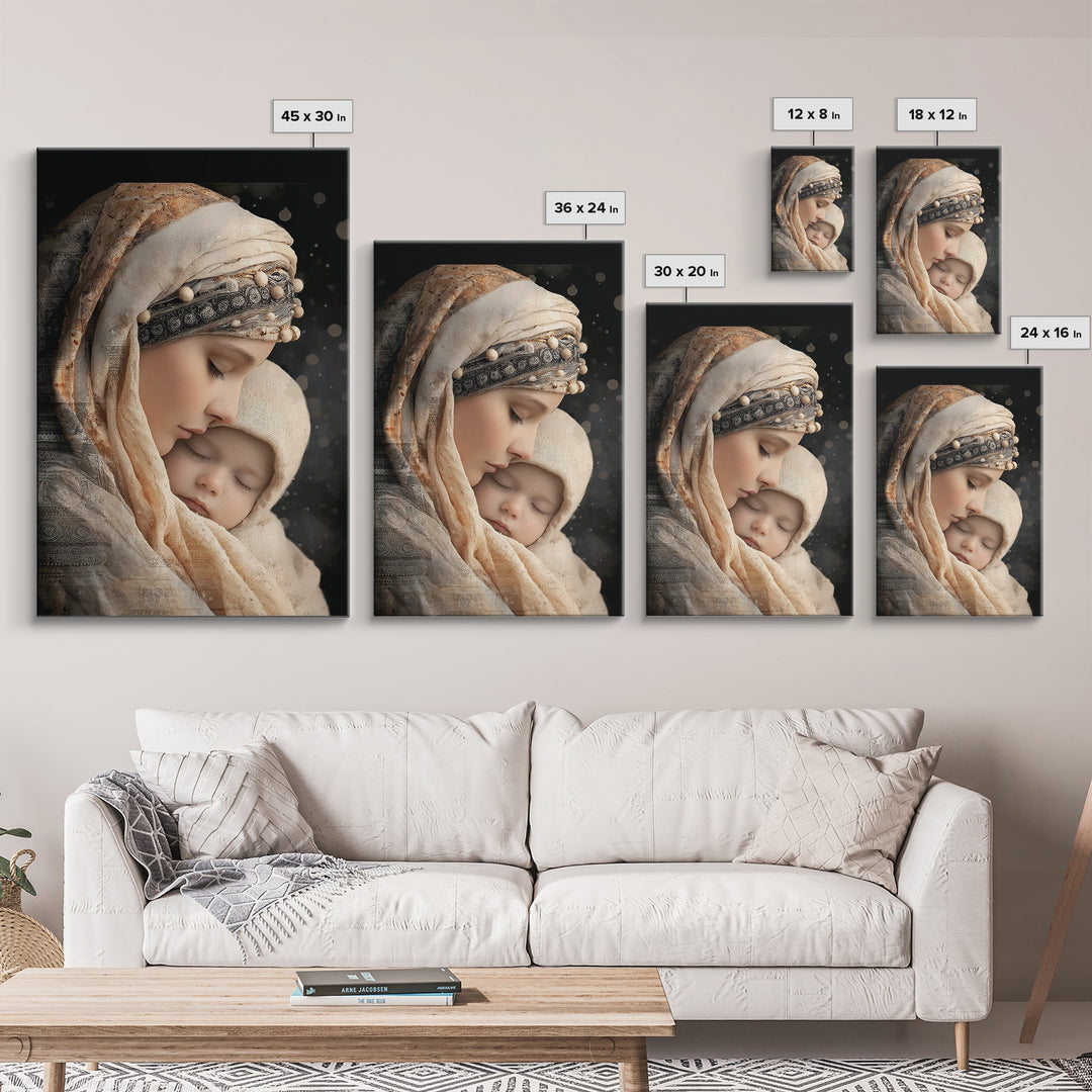 Radiant Madonna – Framed Canvas Print – Christian Wall Art – Mary And Jesus Painting – Christian Art Canvas – Christian Gift – Christian Ch