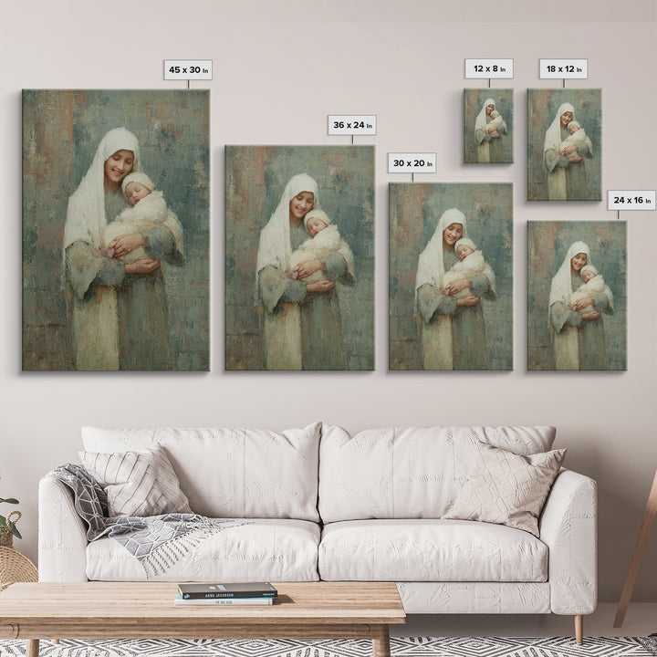 Blessed Embrace - Framed Canvas Print - Christian Art Canvas - Christian Wall Art - Christian Christmas Art - Jesus Painting - Christian De