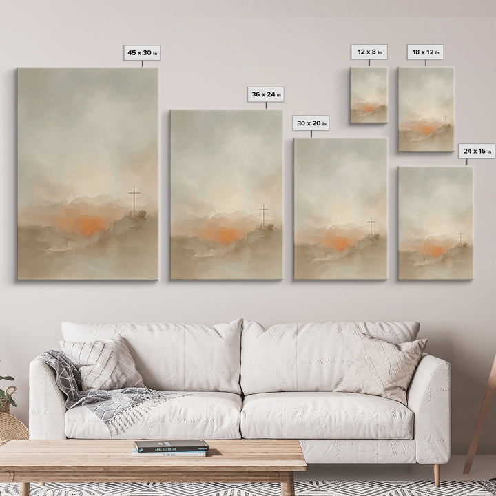 Crosslight Horizon – Framed Canvas Print – Christian Art Canvas – Christian Wall Art – Abstract Christian Art – Christian Decoration