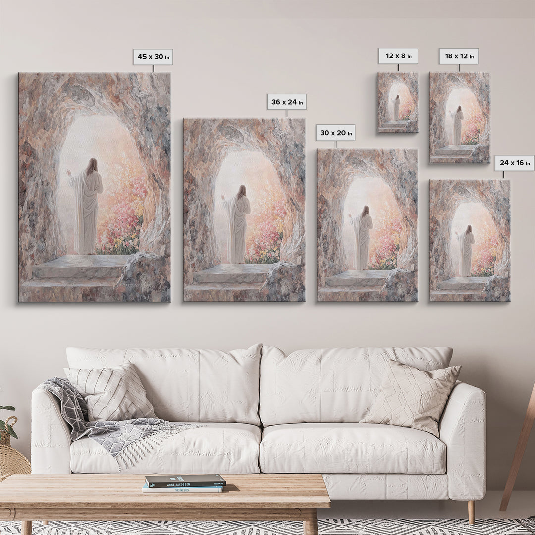 Risen Morning Light – Framed Canvas Print – Christian Wall Art – Jesus Painting – Christian Art Canvas – Christian Art – Christian Gift