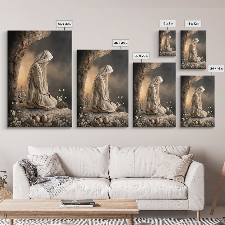 Sacred Vigil – Framed Canvas Print – Christian Wall Art – Christian Art Canvas – Christian Painting – Moody Christian Art – Christian Art G