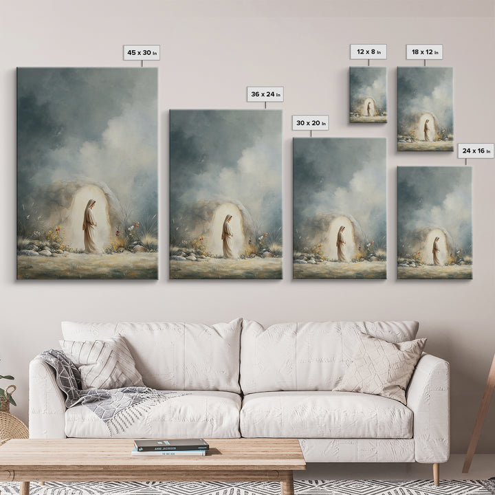 Tombside Dawn – Framed Canvas Print – Christian Art – Christian Art Canvas – Subtle Christian Art – Christian Wall Art – Christian Painting