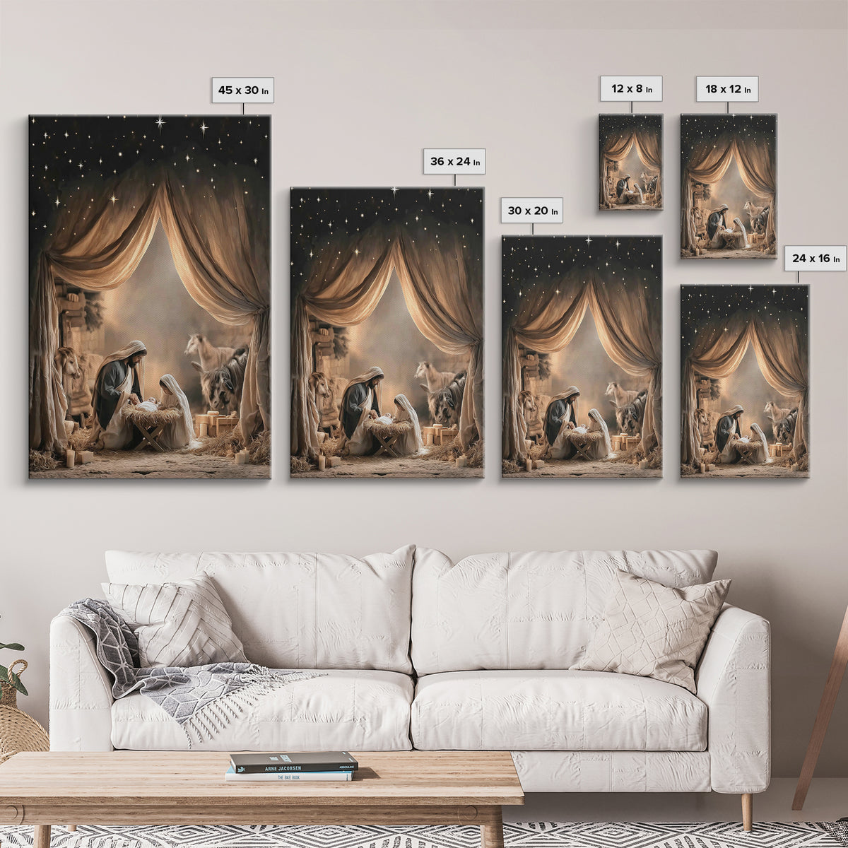 Divine Birth Dawn – Framed Canvas Print – Jesus Christmas Art – Christian Art Canvas – Christmas Wall Art – Christian Gift