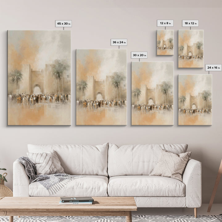 Hosanna At The Gate – Framed Canvas Print – Christian Wall Art – Christian Art Canvas – Christian Paintings – Moody Christian Art