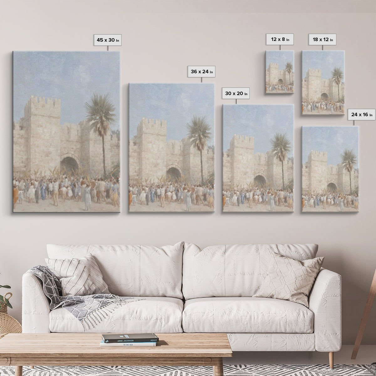 Palm Day Rejoicing, Framed Canvas Print, Christian Art Canvas, Christian Wall Art, Subtle Christian Art, Christian Art Prints