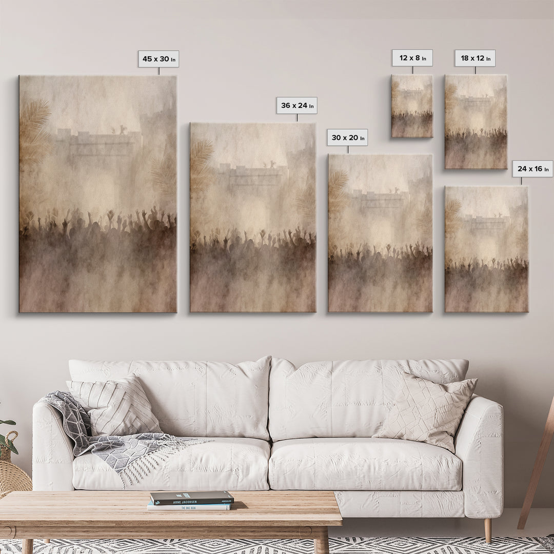 Crowds Of Praise | Framed Canvas Print | Christian Wall Art | Christian Art Work | Modern Christian Art | Christian Gift Ideas