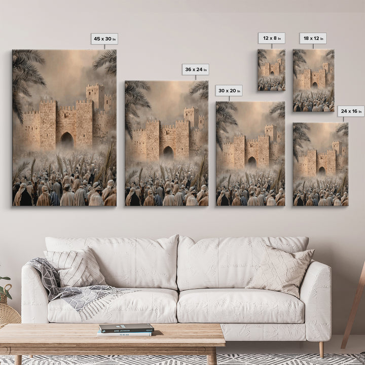 Triumphant Entry Dawn – Framed Canvas Print – Christian Art Painting – Christian Wall Art – Christian Art Canvas – Unique Christian Art