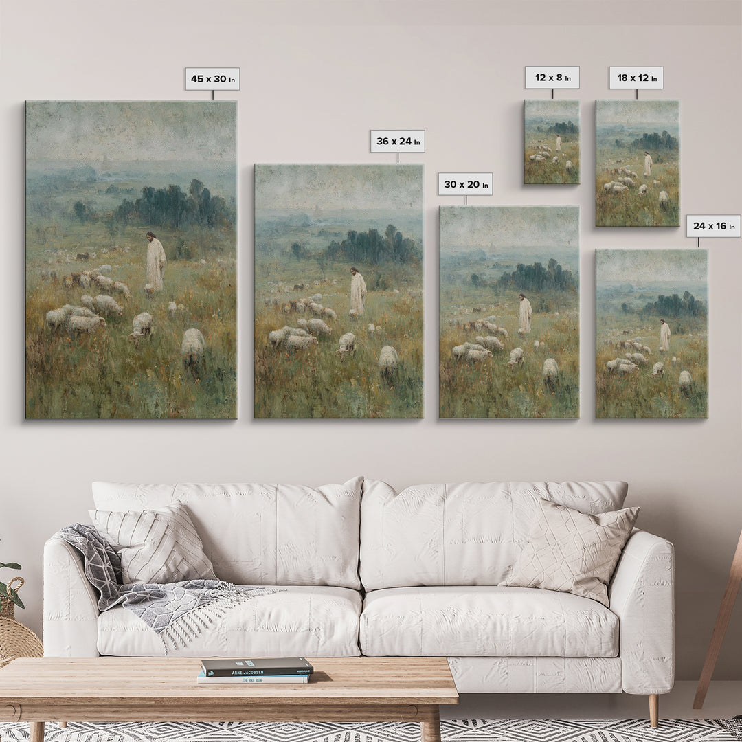 Hillside Blessing - Framed Canvas Print - Jesus Painting - Christian Art Canvas - Christian Wall Art - Pastoral Scenery - Christian Gift Id