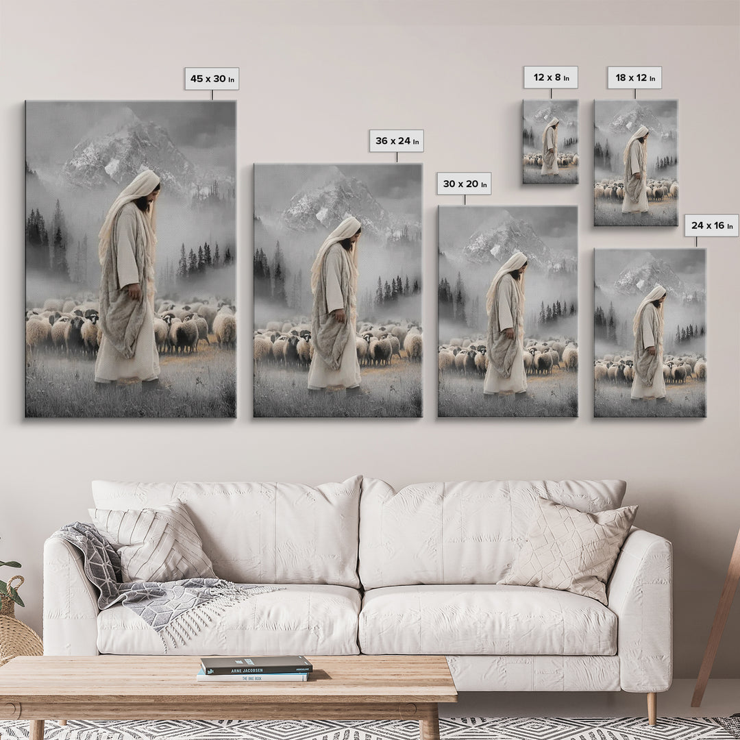 Mountain Mercy - Framed Canvas Print - Christian Wall Art - Jesus Painting - Christian Art Canvas - Moody Christian Art - Christmas Art