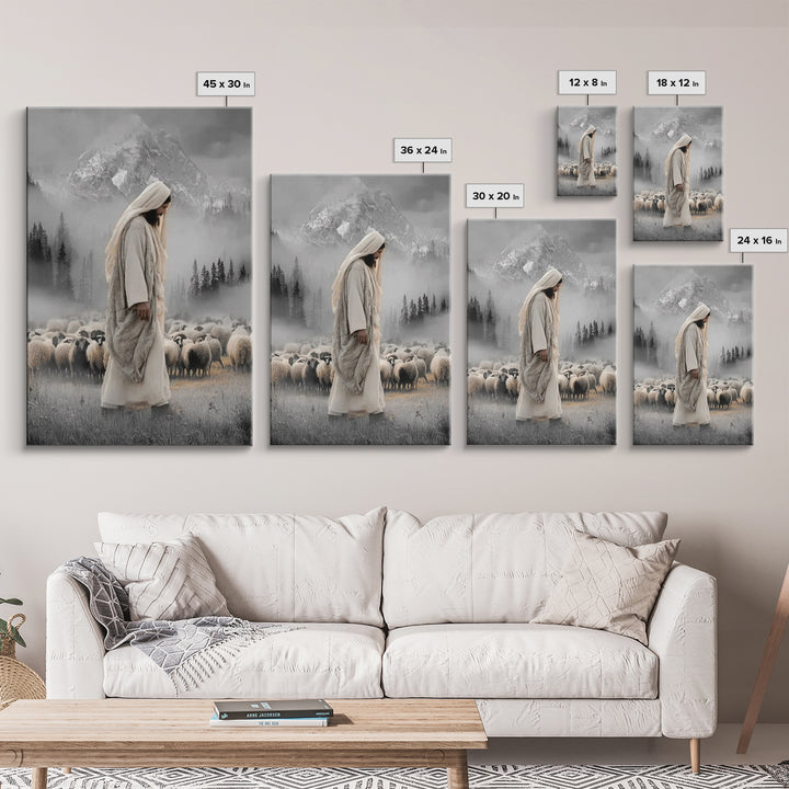 Mountain Mercy - Framed Canvas Print - Christian Wall Art - Jesus Painting - Christian Art Canvas - Moody Christian Art - Christmas Art