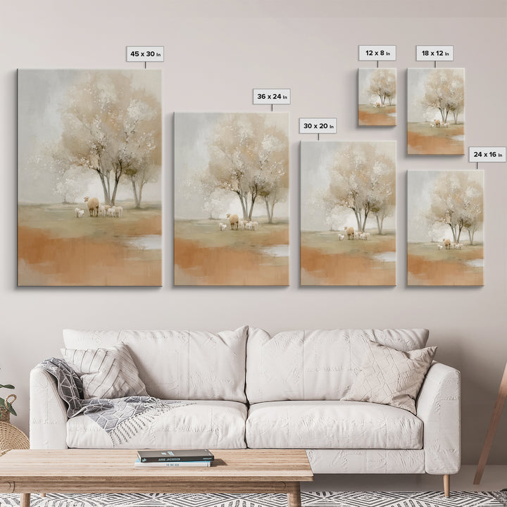 Gentle Meadow Calm - Framed Canvas Print - Christian Wall Art - Christian Art Canvas - Pastoral Scenery - Subtle Christian Art - Christian
